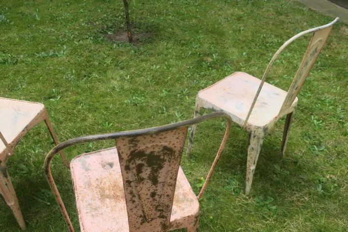 Pamono Art Nouveau Tolix Bistro Garden Chairs, Set of 3