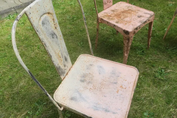 Pamono Art Nouveau Tolix Bistro Garden Chairs, Set of 3