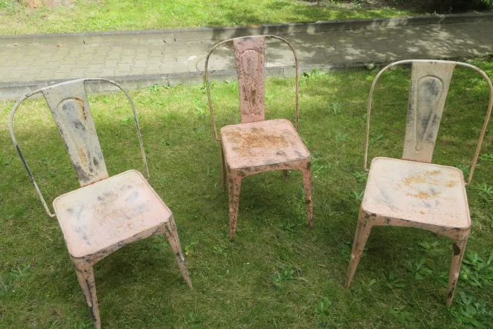 Pamono Art Nouveau Tolix Bistro Garden Chairs, Set of 3