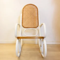 Pamono Art Nouveau Wicker Rocking Chair, Spain, Late 19th Century
