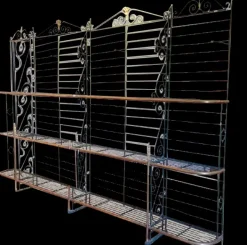 Pamono Bakers Shelf in Wrought Iron and Brass, 1900s Hot