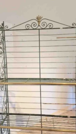 Pamono Bakers Shelf in Wrought Iron and Brass, 1900s Hot