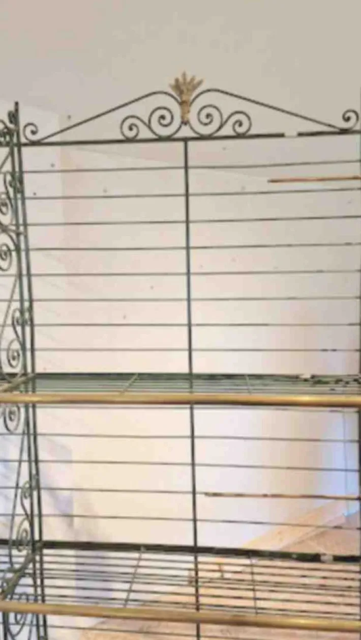 Pamono Bakers Shelf in Wrought Iron and Brass, 1900s Hot