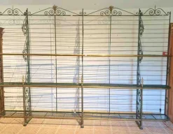 Pamono Bakers Shelf in Wrought Iron and Brass, 1900s Hot