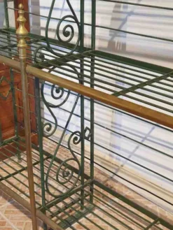 Pamono Bakers Shelf in Wrought Iron and Brass, 1900s Hot