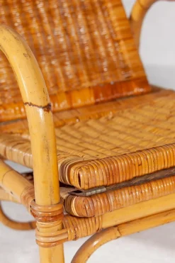 Pamono Bamboo & Rattan Easy Chair, Italy, 1960s Best