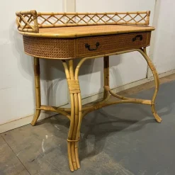 Pamono Bamboo and Cane Oval Dressing Table Sale
