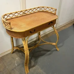 Pamono Bamboo and Cane Oval Dressing Table Sale