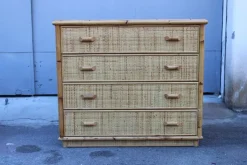 Pamono Bamboo and Rattan Chest of Drawers, Italy, 1950s Best