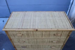 Pamono Bamboo and Rattan Chest of Drawers, Italy, 1950s Best