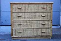 Pamono Bamboo and Rattan Chest of Drawers, Italy, 1950s Best