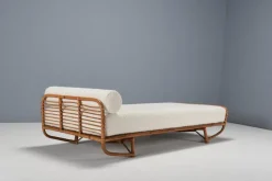 Pamono Bamboo and Rattan Daybed in Bouclé, Italy, 1960s Clearance