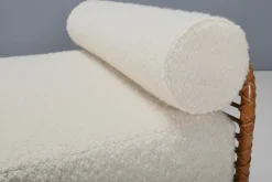 Pamono Bamboo and Rattan Daybed in Bouclé, Italy, 1960s Clearance