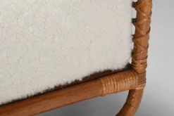 Pamono Bamboo and Rattan Daybed in Bouclé, Italy, 1960s Clearance