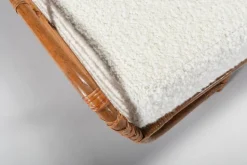 Pamono Bamboo and Rattan Daybed in Bouclé, Italy, 1960s Clearance