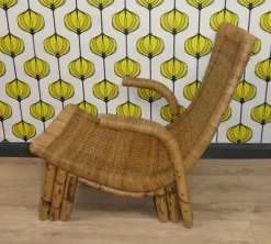 Pamono Bamboo and Rattan Lounge Chair from Arco, 1960s Online