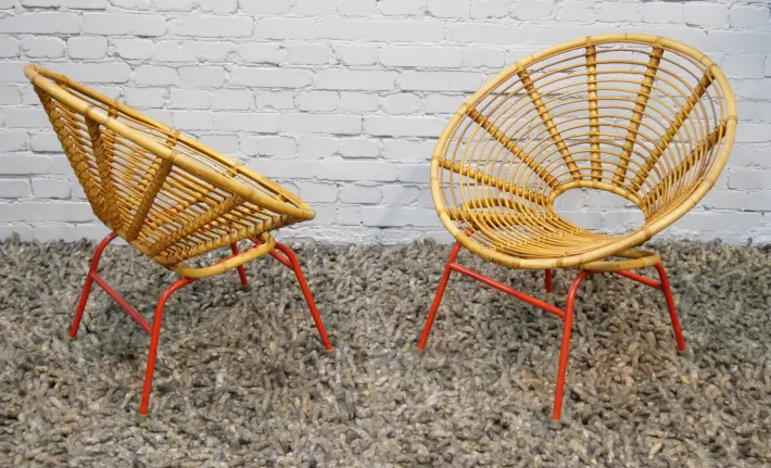 Pamono Bamboo Chair from Rohé Noordwolde, The Netherlands, 1950s New