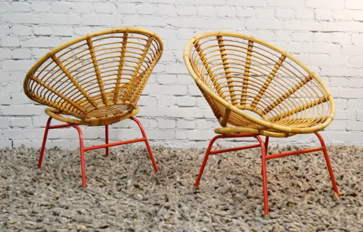 Pamono Bamboo Chair from Rohé Noordwolde, The Netherlands, 1950s New