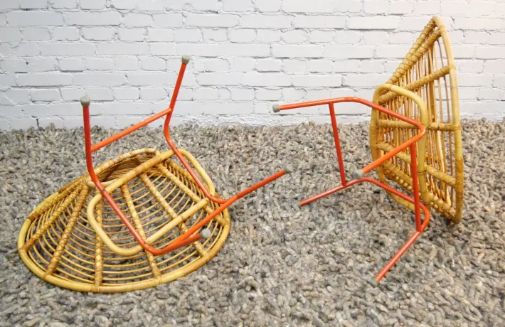 Pamono Bamboo Chair from Rohé Noordwolde, The Netherlands, 1950s New