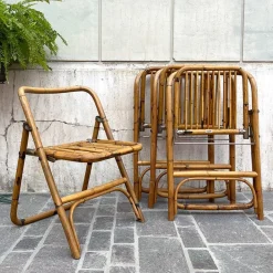 Pamono Bamboo Folding Chair from Dal Vera, Italy, 1950s Discount