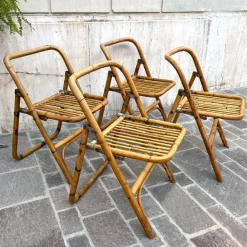 Pamono Bamboo Folding Chair from Dal Vera, Italy, 1950s Discount