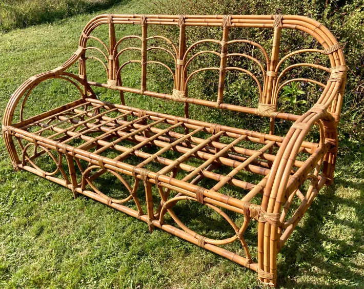 Pamono Bamboo Living Room in the style of Vivaï Del Sud, 1960s, Set of 4 Sale