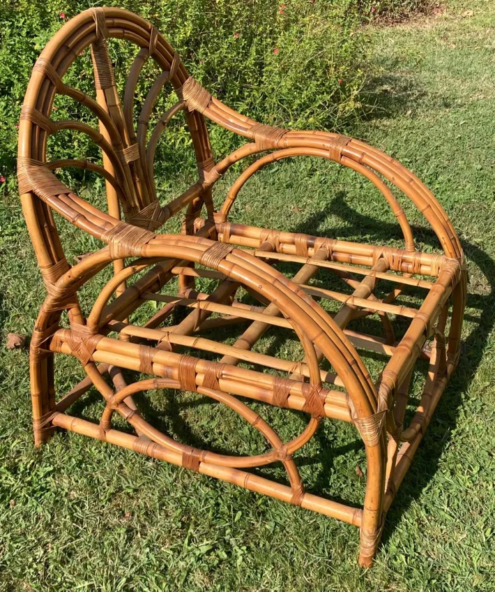 Pamono Bamboo Living Room in the style of Vivaï Del Sud, 1960s, Set of 4 Sale