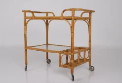 Pamono Bamboo Trolley Serving Tray, 1960s Best
