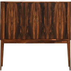 Pamono Bar Cabinet with Tambour Doors in Rosewood and Glass attributed to Kurt Østervig, 1960s Outlet