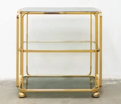 Pamono Bar Cart in Gilded Brass from Allegri, Italy, 1960s Clearance