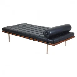 Pamono Barcelona Daybed in Black Leather by Ludwig Mies Van Der Rohe Online