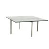Pamono Barcelona Glass Coffee Table in Chrome by Ludwig Mies Van Der Rohe for Knoll International New
