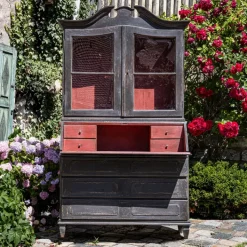 Pamono Baroque Secretaire in Dark Grey, 1700s