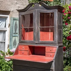 Pamono Baroque Secretaire in Dark Grey, 1700s
