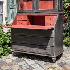 Pamono Baroque Secretaire in Dark Grey, 1700s