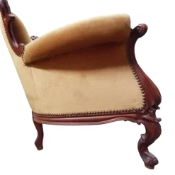 Pamono Baroque Sofa in Golden Velvet, 1950s Clearance