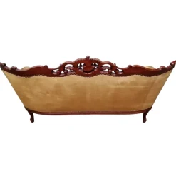 Pamono Baroque Sofa in Golden Velvet, 1950s Clearance