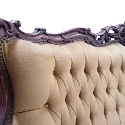 Pamono Baroque Sofa in Golden Velvet, 1950s Clearance