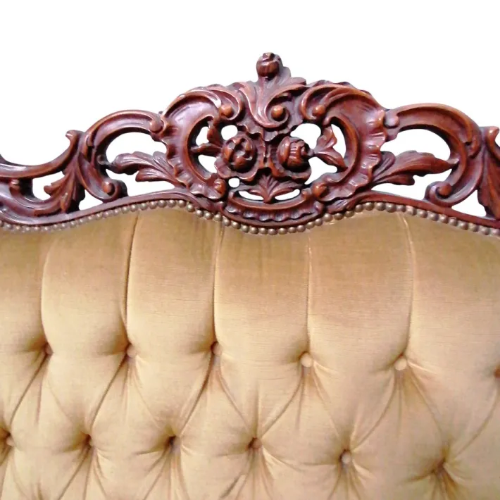 Pamono Baroque Sofa in Golden Velvet, 1950s Clearance