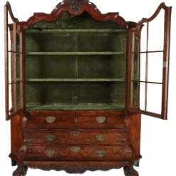 Pamono Baroque Walnut Display Cabinet, Holland, 1750s