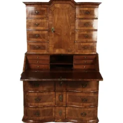 Pamono Baroque Walnut Secretary, 1740s New
