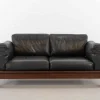 Pamono Bastiano Sofa in Black Leather by Tobia Scarpa for Gavina / Knoll, 1970s Sale
