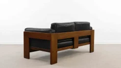 Pamono Bastiano Sofa in Black Leather by Tobia Scarpa for Gavina / Knoll, 1970s Sale