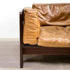 Pamono Bastiano Sofa in Rosewood and Leather by Afra and Tobia Scarpa, 1970s Best