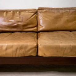 Pamono Bastiano Sofa in Rosewood and Leather by Afra and Tobia Scarpa, 1970s Best