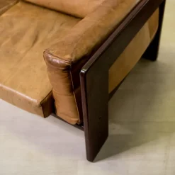 Pamono Bastiano Sofa in Rosewood and Leather by Afra and Tobia Scarpa, 1970s Best