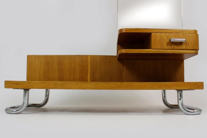 Pamono Bauhaus Chromed Tubular Steel Dressing Table, 1940s Sale