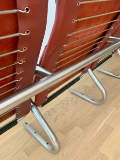 Pamono Bauhaus Cinema Series Chrome & Leather Armchair Bench Basel Cinema by Pfalzberger, 1970s Discount