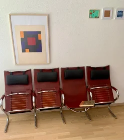 Pamono Bauhaus Cinema Series Chrome & Leather Armchair Bench Basel Cinema by Pfalzberger, 1970s Discount