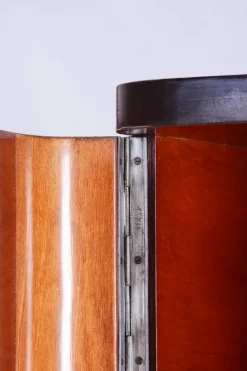 Pamono Bauhaus Lacquered Wood & Chrome Triple-Door Wardrobe attributed to Mücke Melder, 1930s Hot